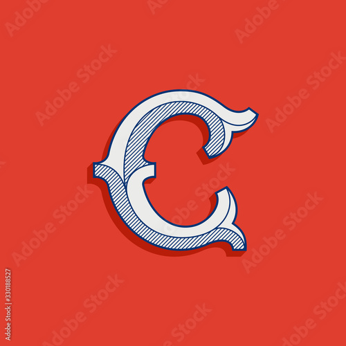 C letter logo in classic sport team style.