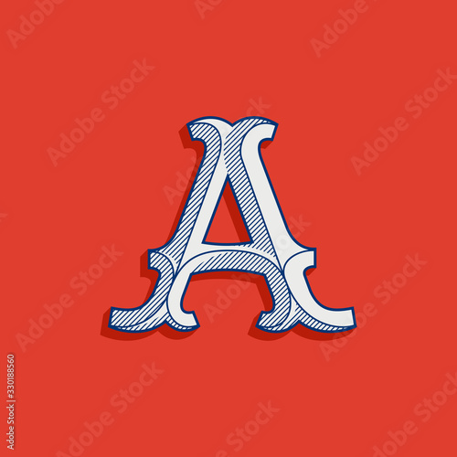 Letter A logo in classic sport team style.