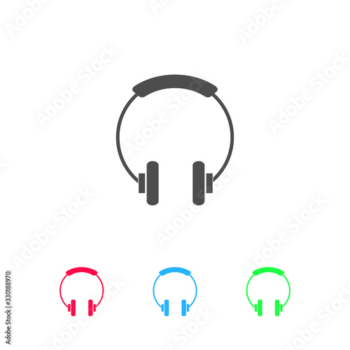 Headphone icon flat.