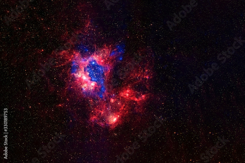 Beautiful space, colored, with stars and nebulae. Elements of this image were furnished by NASA.