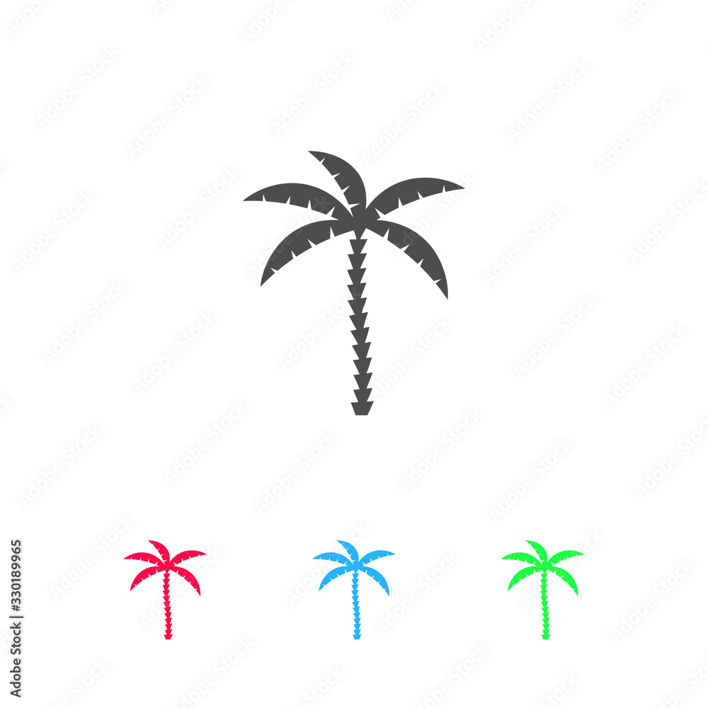 Coconut palm tree icon flat. Coconut palm tree icon flat.