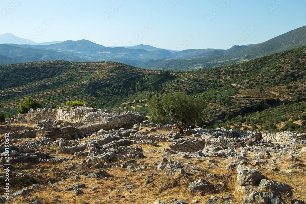 Fototapeta premium Mycenae - an archaeological site near Mykines in Argolis, Peloponnese, Greece. In the second millennium BC, Mycenae was one of the major centres of Greek civilization.