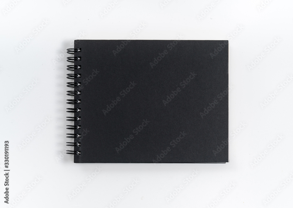 black notebook on white background with clipping path black notebook on white background with clipping path