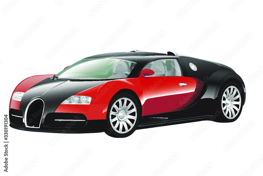 red sports car. vector illustration.
