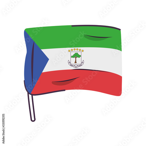 equatorial guinea flag country isolated icon