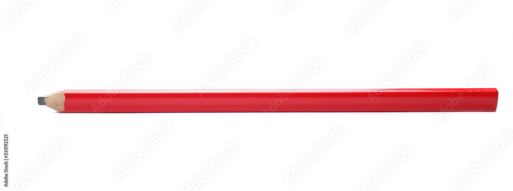 Red construction pencil isolated on white Red construction pencil isolated on white