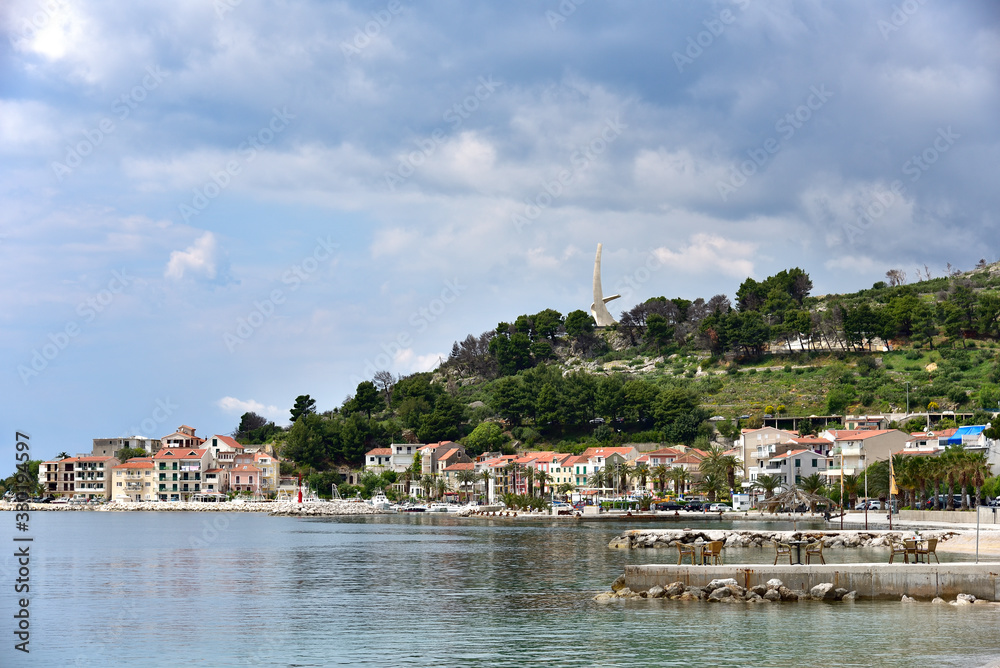 The croatian landscape in Podgora town, Dalmatia, Croatia.