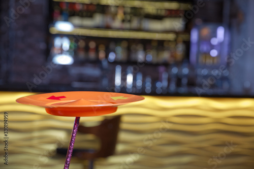 Fun with Spinning Plates .balancing a spinning plate. A collection of spinning pink plates . photo