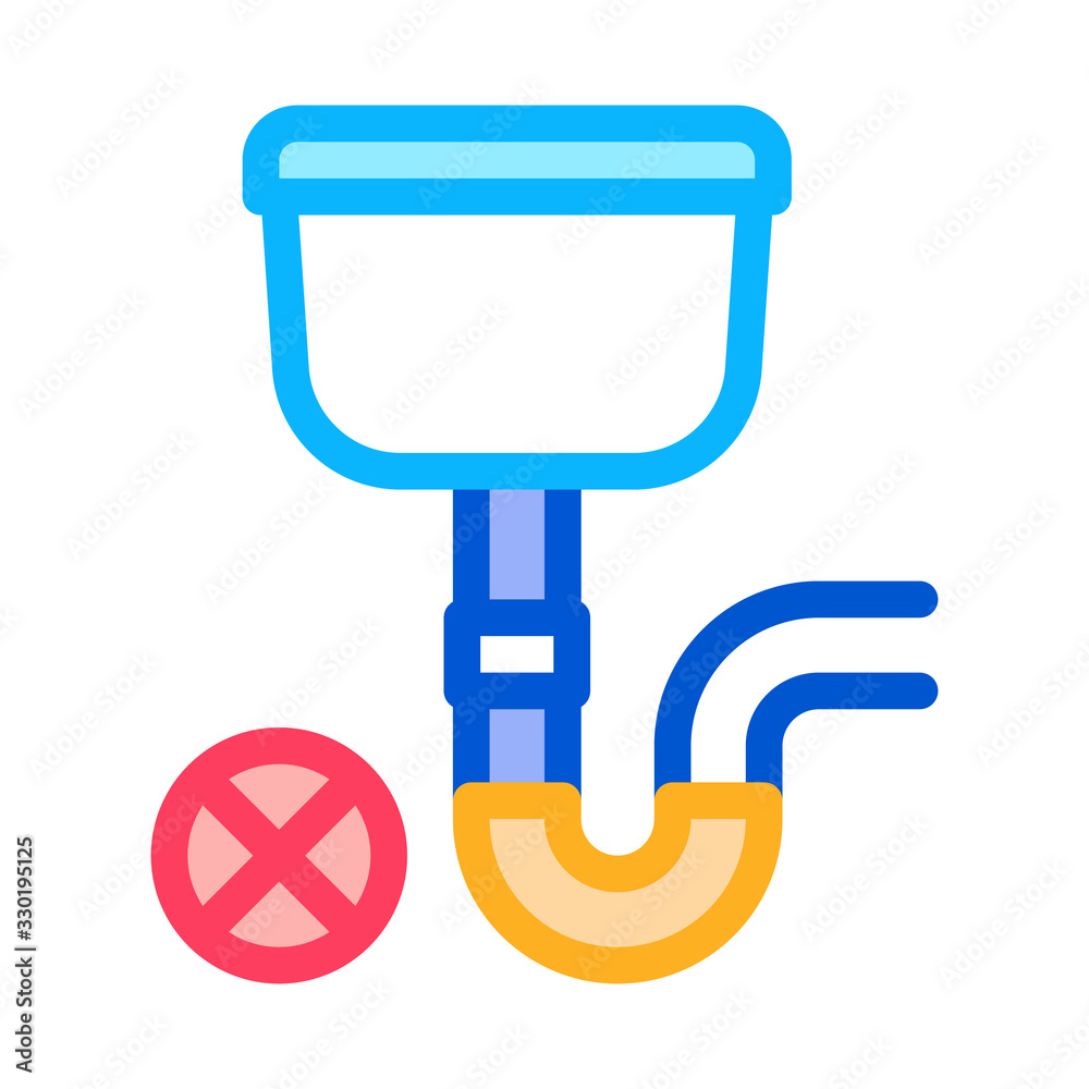 Broken Drain Tank Icon Vector. Outline Broken Drain Tank Sign. Isolated Contour Symbol Illustration Broken Drain Tank Icon Vector. Outline Broken Drain Tank Sign. Isolated Contour Symbol Illustration