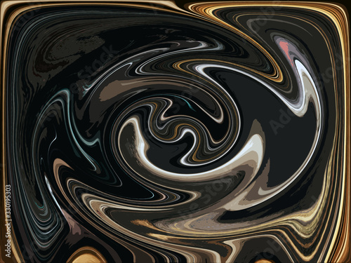 Abstract wavy mixed paint lines