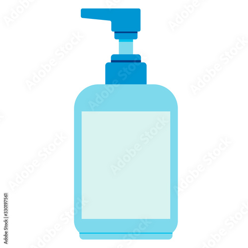 Bottle of liquid antibacterial soap Isolated on a white background. Flat design. Vector illustration