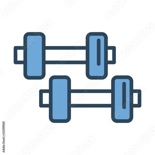 dumbbells gym accessory half line and color style icon