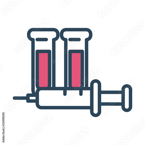 medicine injection drug half line and color style icon