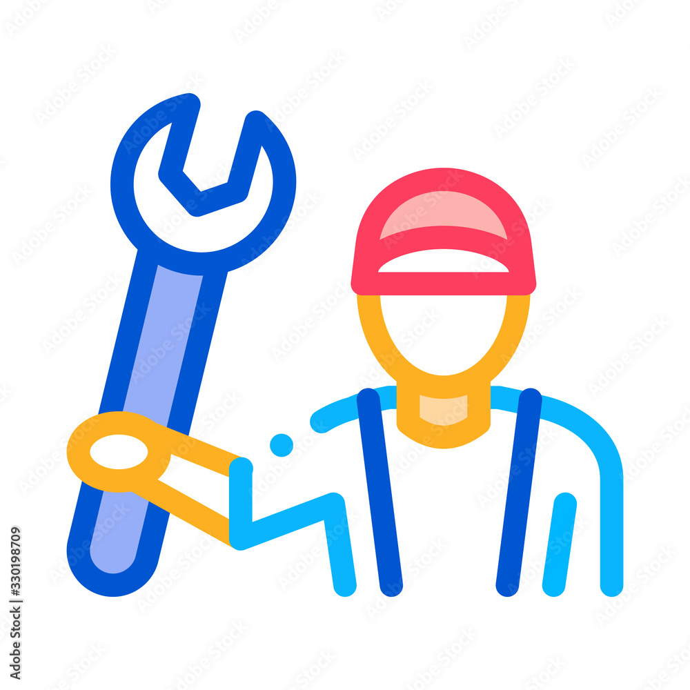 Plumber Wrench Icon Vector. Outline Plumber Wrench Sign. Isolated Contour Symbol Illustration Plumber Wrench Icon Vector. Outline Plumber Wrench Sign. Isolated Contour Symbol Illustration