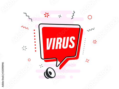 Quick Tips badge with Loudspeaker. Illustrations concept coronavirus COVID-19. Virus wuhan from China. Alert on Pandemia. 