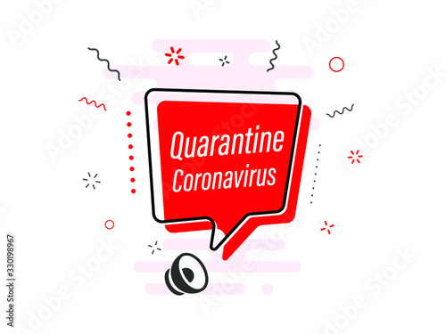 Quick Tips badge with Loudspeaker. Illustrations concept coronavirus COVID-19. Virus wuhan from China. Alert on Pandemia. 