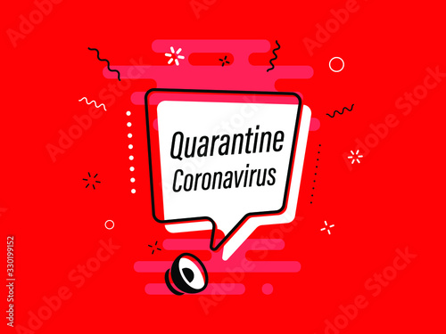 Quick Tips badge with Loudspeaker. Illustrations concept coronavirus COVID-19. Virus wuhan from China. Alert on Pandemia. 