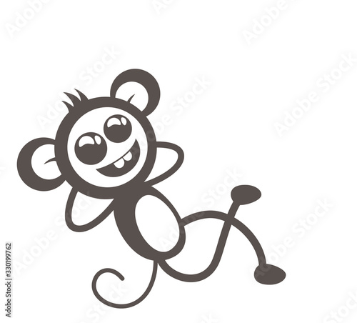 Creative design of funny monkey draw