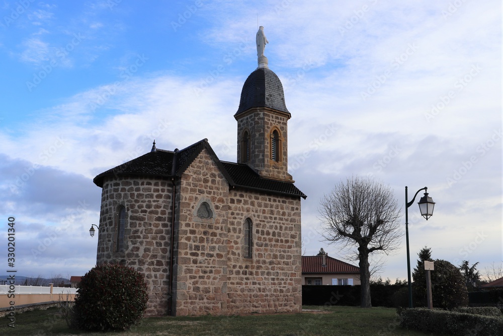 Chapelle de Rampot ou Notre Dame de Bon Secours à Haute Rivoire construite en 1864 - Village de Haute Rivoire - Département du Rhône - France