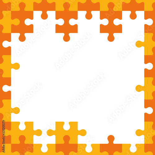 frame of puzzle pieces icons vector illustration design