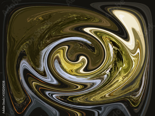 Abstract contrast round spinning rendered oil paint