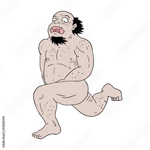 Design of nude man running