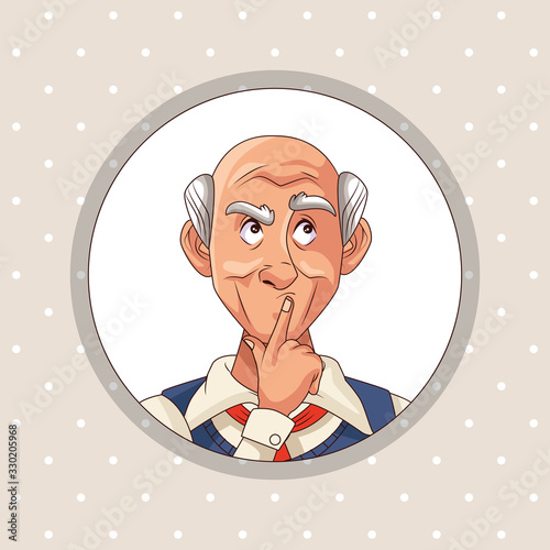 old man patient of alzheimer disease character