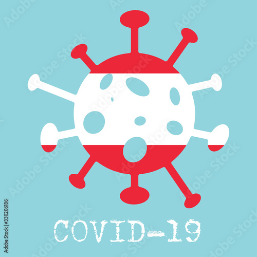 Covid-19. Coronavirus 2019-nCoV vector design. Wuhan virus in Austria. Web banner concept