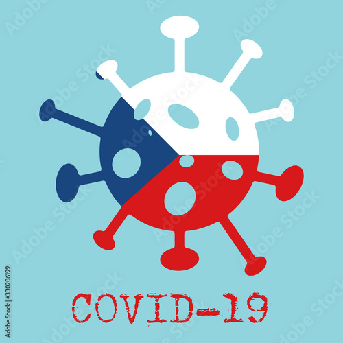 Covid-19. Coronavirus 2019-nCoV vector design. Wuhan virus in Czech. Web banner concept