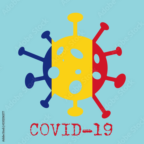 Covid-19. Coronavirus 2019-nCoV vector design. Wuhan virus in Romania. Web banner concept