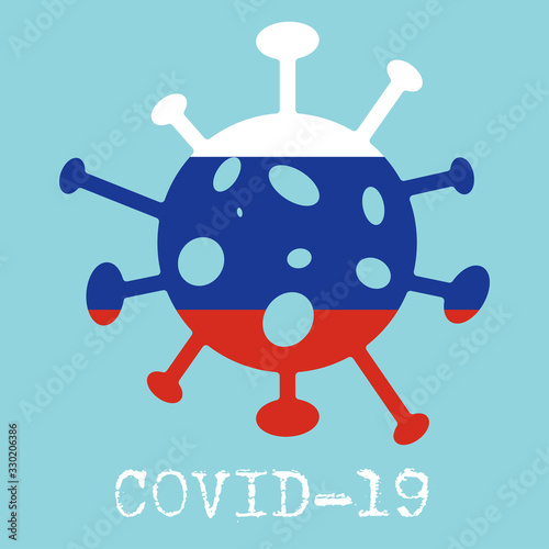 Covid-19. Coronavirus 2019-nCoV vector design. Wuhan virus in Russia. Web banner concept