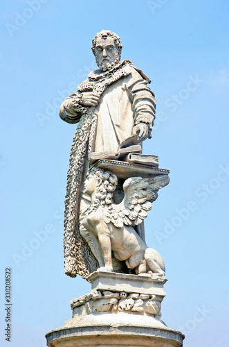 Statue of Jacopo Menochio  in Prato della Valle in Padua  Italy.