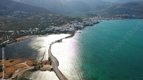 Aerial view of Elouda, island Crete, Greece photo