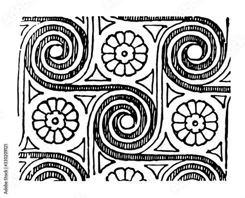 Fotografie Spiral All-over Pattern is a discernible regularity, vintage engraving