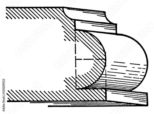 Torus, A roman moulding, vintage engraving.