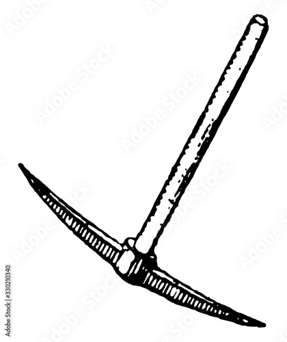 Pick, vintage illustration.