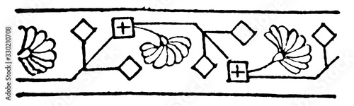 Persian Design of neighboring civilizations have been very important, vintage engraving.