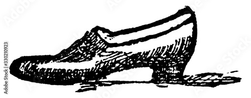 A kind of light shoe, vintage engraving.