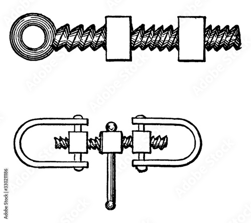 Compound Screw, vintage illustration.