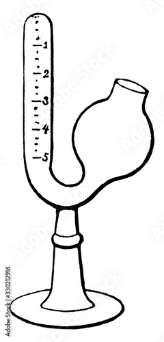 Fermentation Saccharimeter, vintage illustration. photo