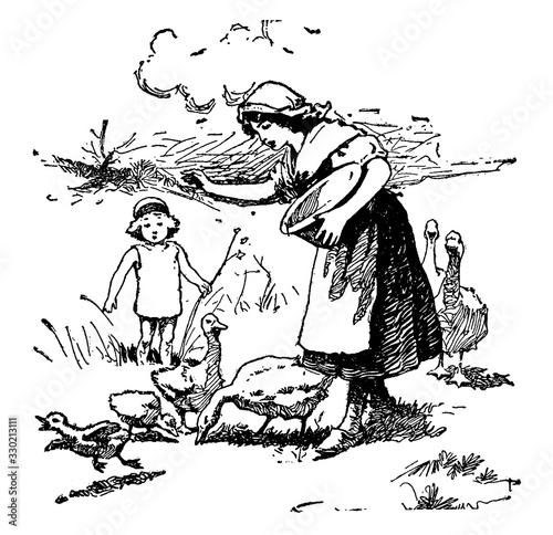 Ugly Duckling, vintage illustration