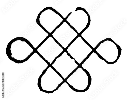 Knot of Destiny Design dates back to Solomon's time, vintage engraving.