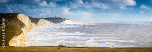 Panorama of Seven sisters in England photo