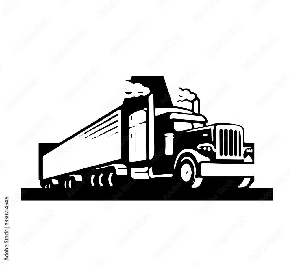 Naklejka premium truck isolated on white background