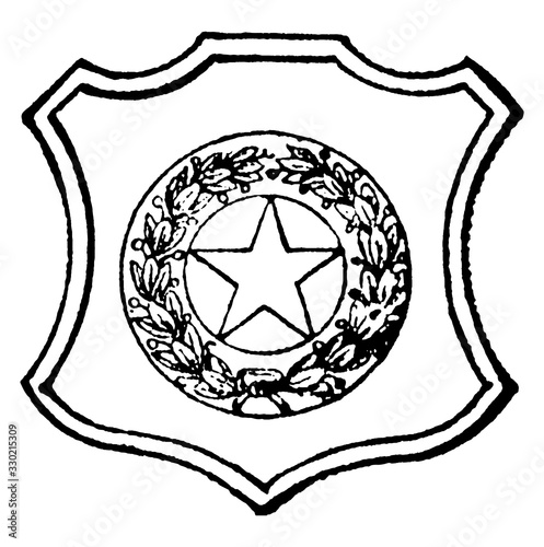 Seal of the state of Texas, 1890, vintage illustration