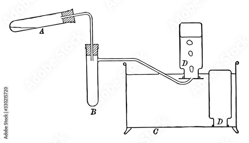 Preparation of Oxygen, vintage illustration