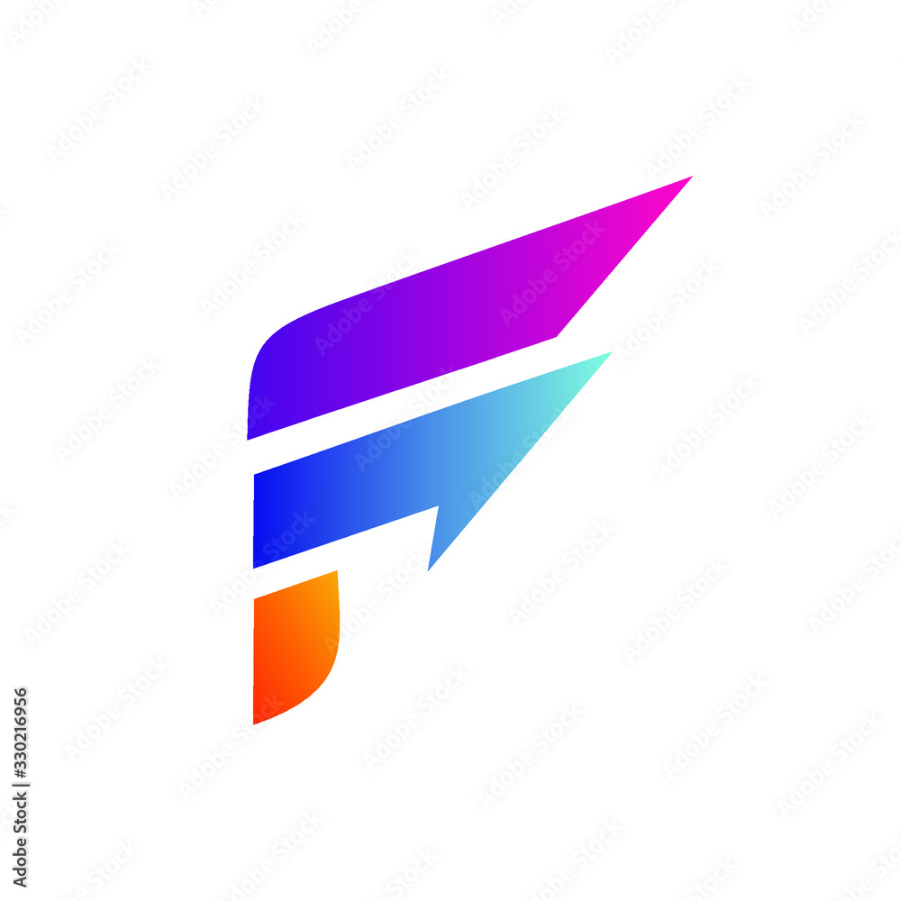 Letter f arrow logo design Letter f arrow logo design