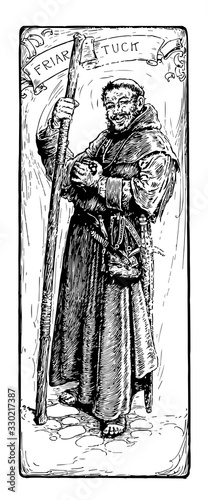 Slika na platnu Friar Tuck, vintage illustration