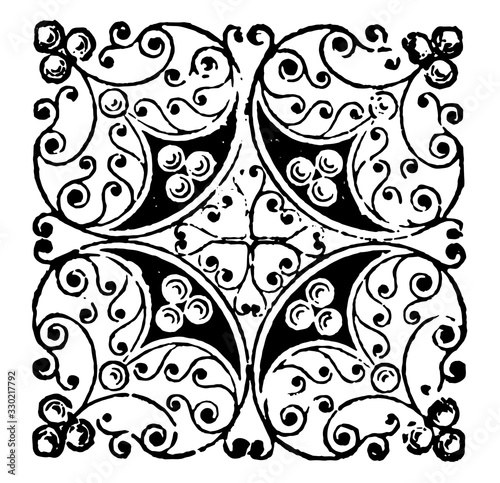 Doodad composed of random and abstract lines, vintage engraving.