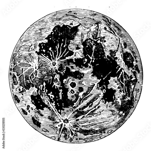 Moon, vintage illustration